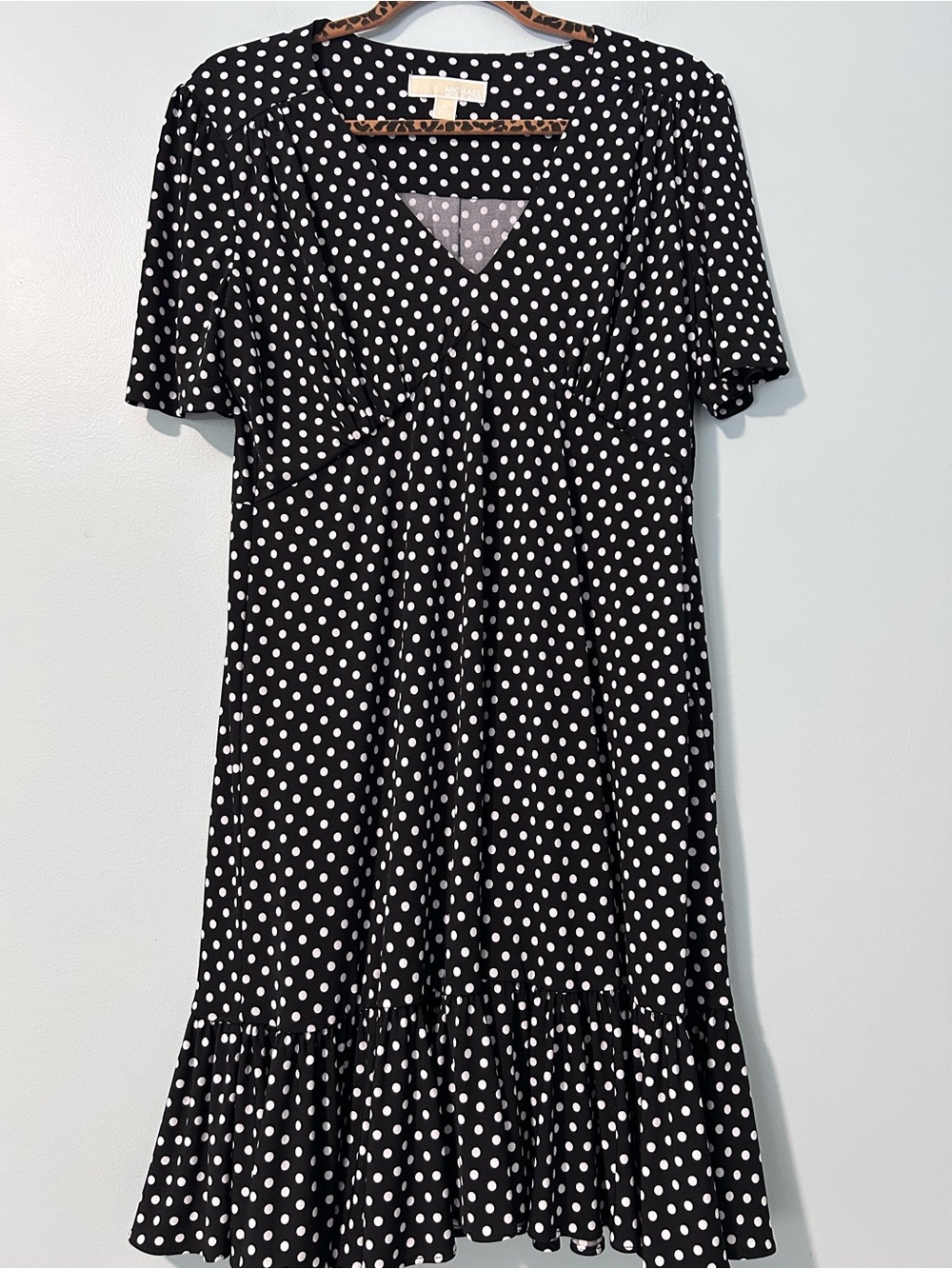 Michael Kors black and white polka dot dress in size XL